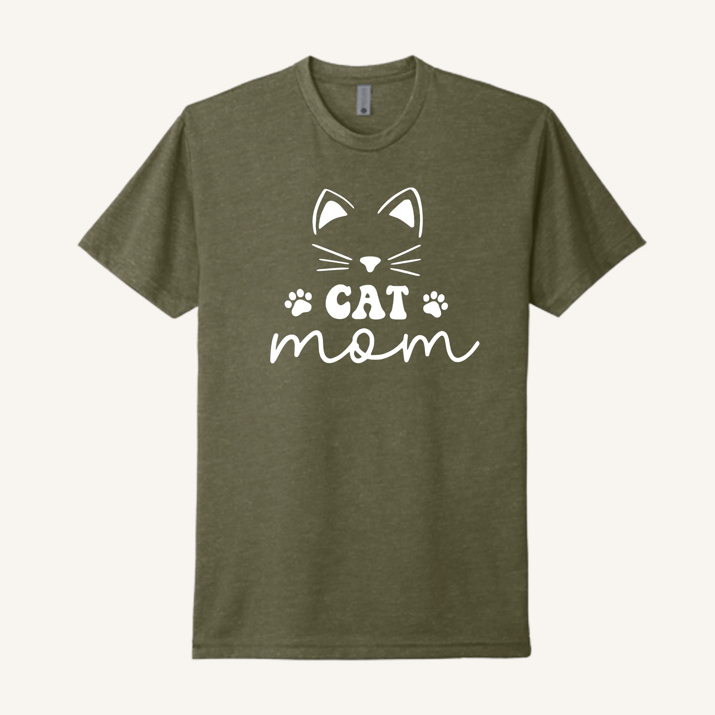 Cute Face Cat Mom T-Shirt - Image 4