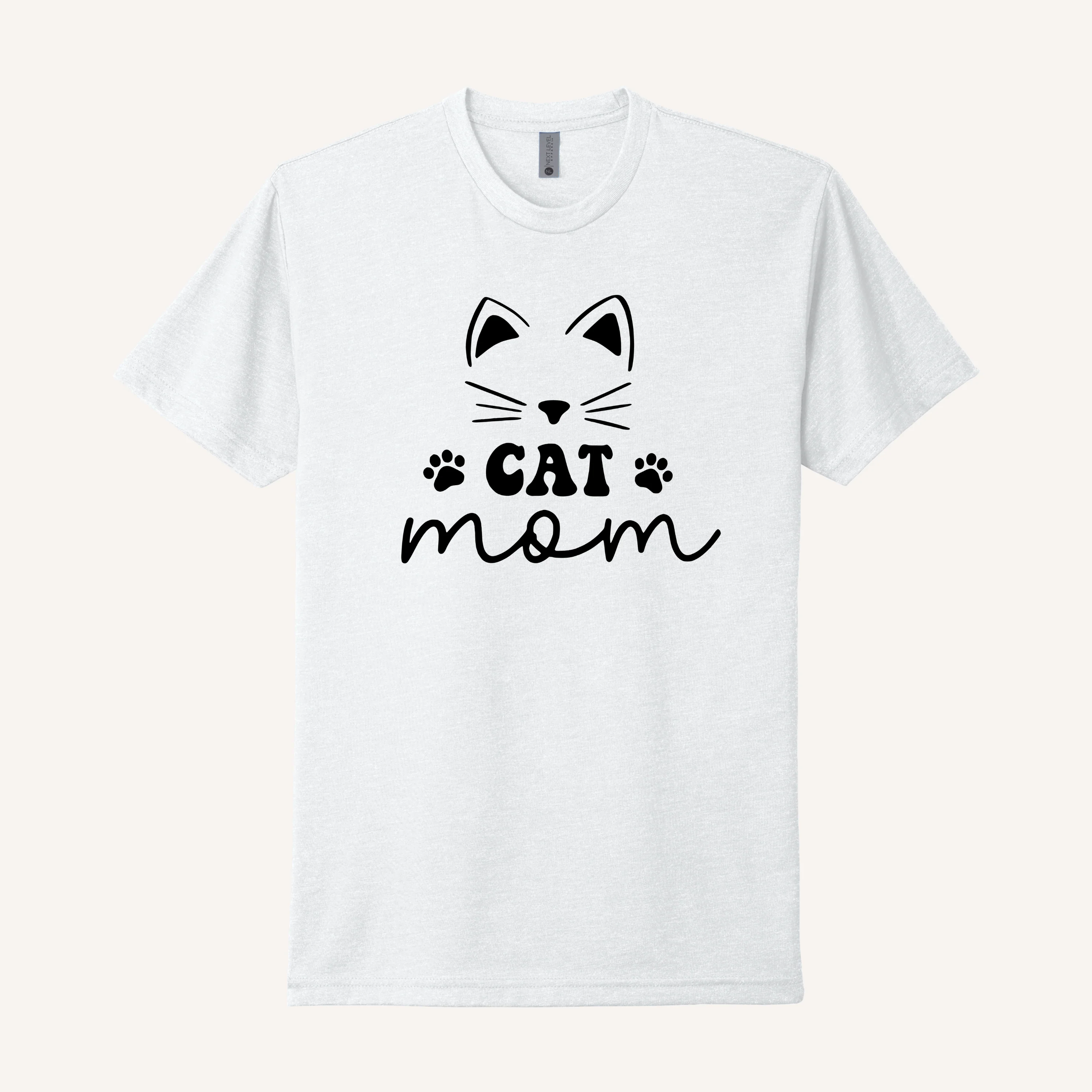 Cute Face Cat Mom T-Shirt - Image 5