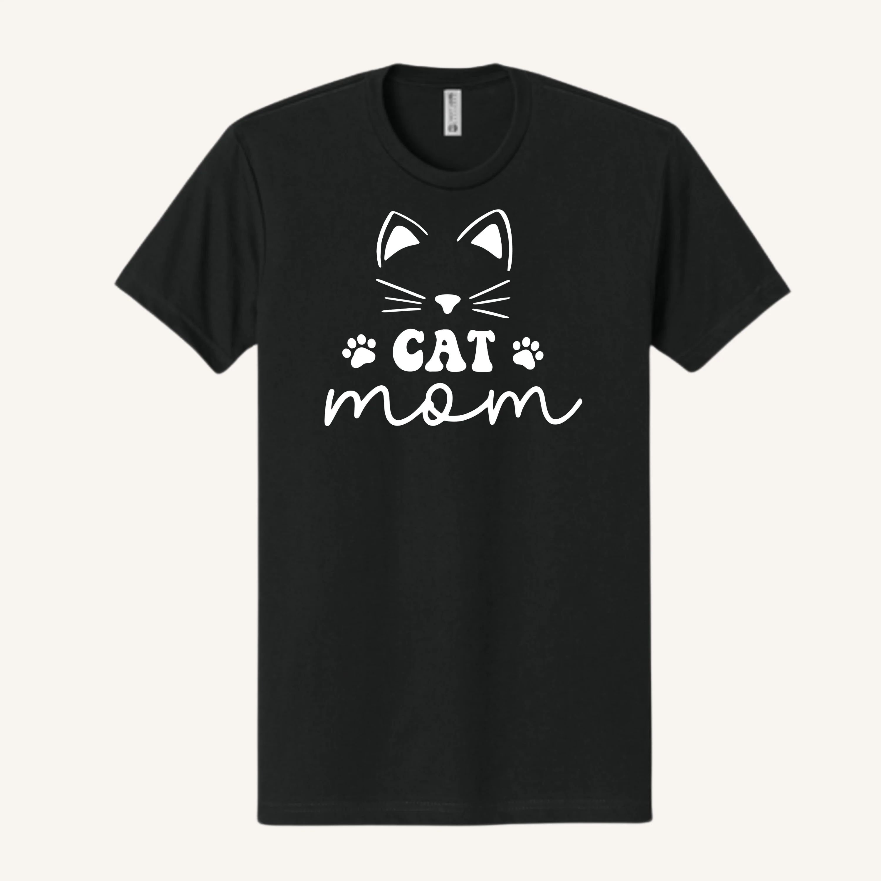 Cute Face Cat Mom T-Shirt - Image 6