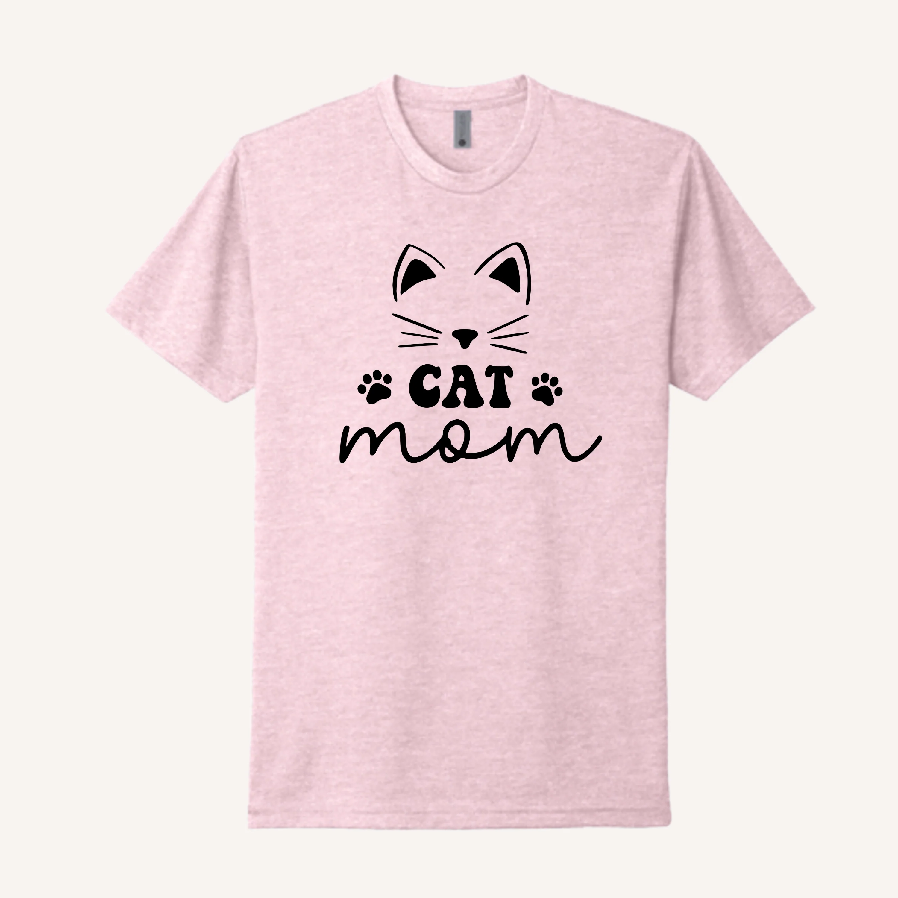 Cute Face Cat Mom T-Shirt - Image 7