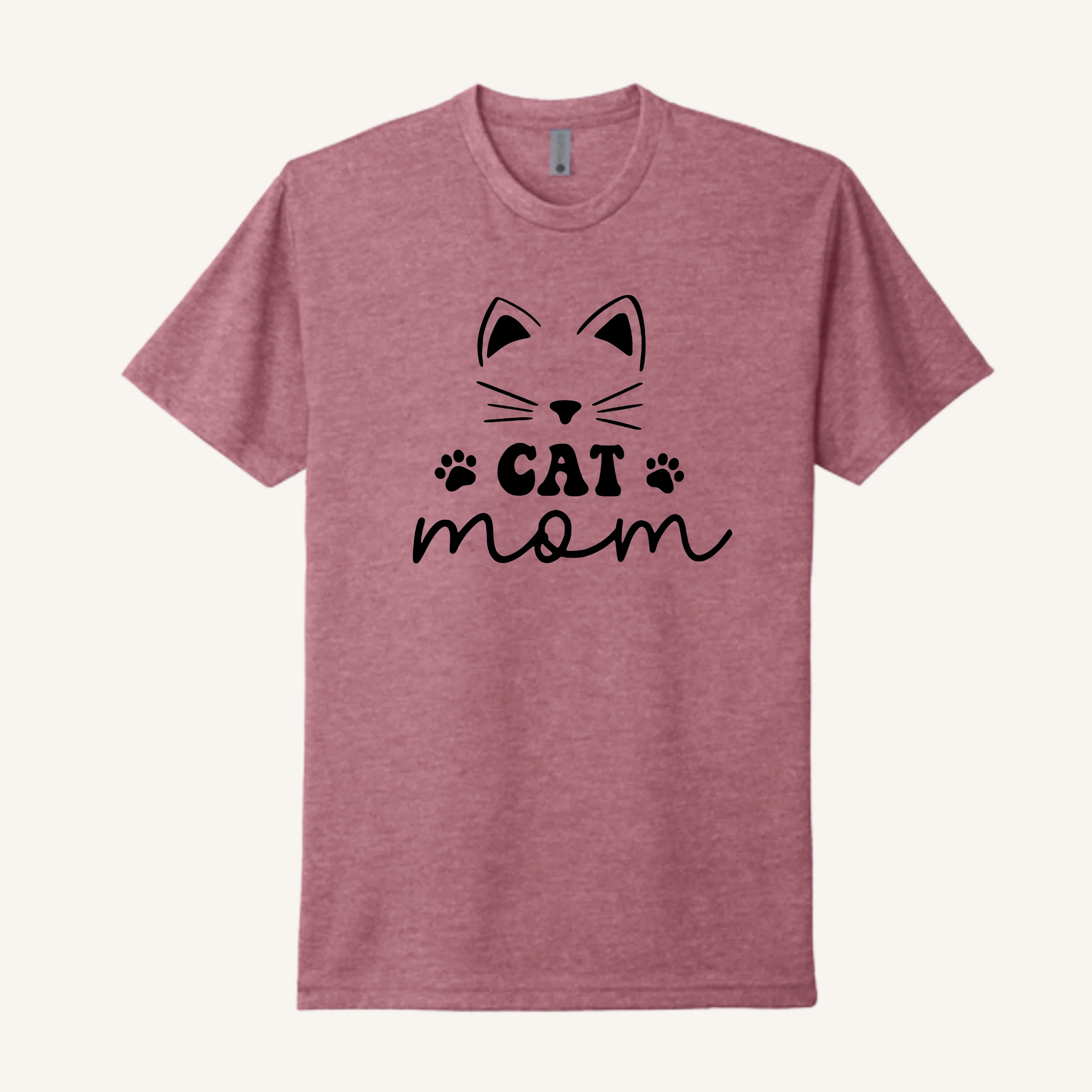 Cute Face Cat Mom T-Shirt - Image 8