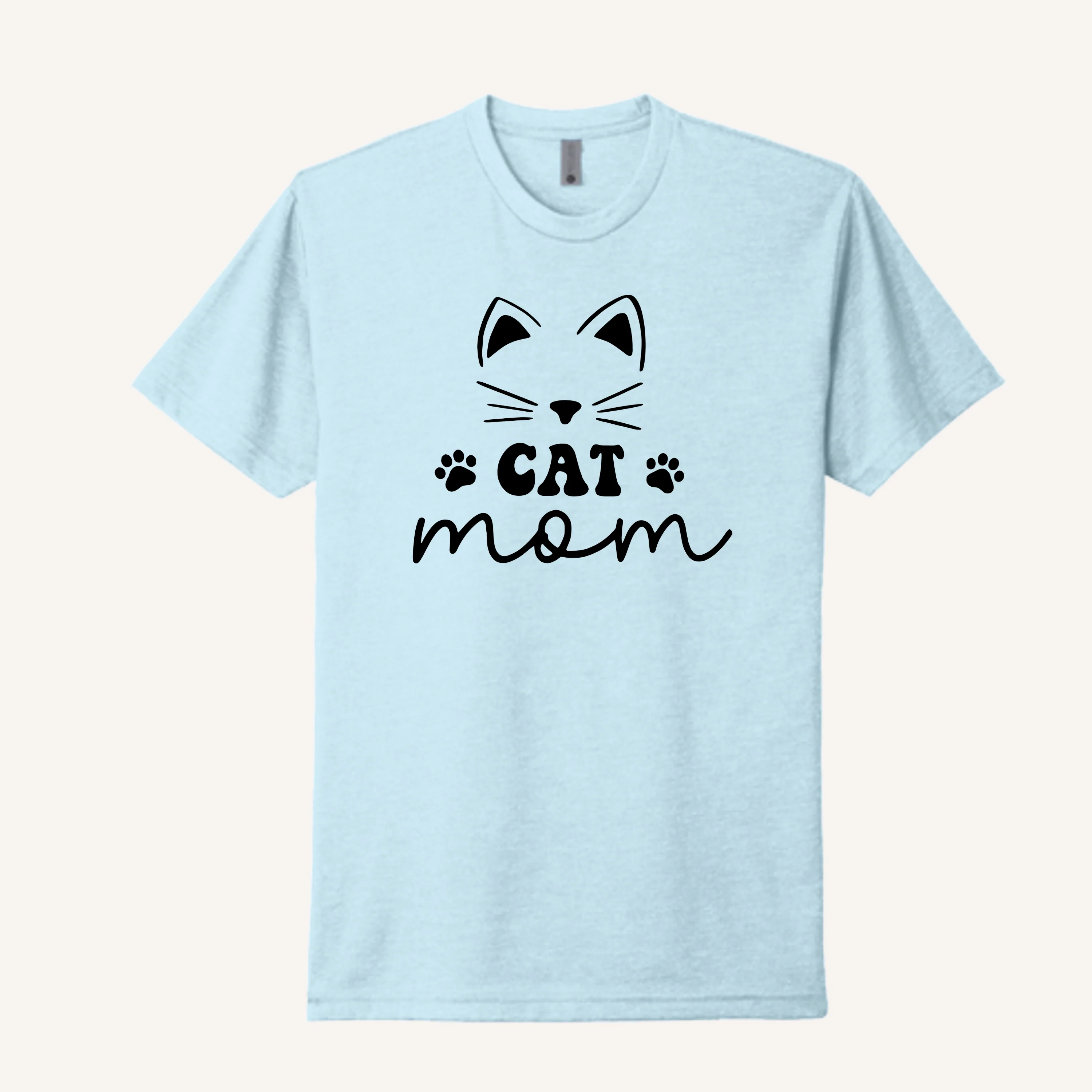 Cute Face Cat Mom T-Shirt - Image 9