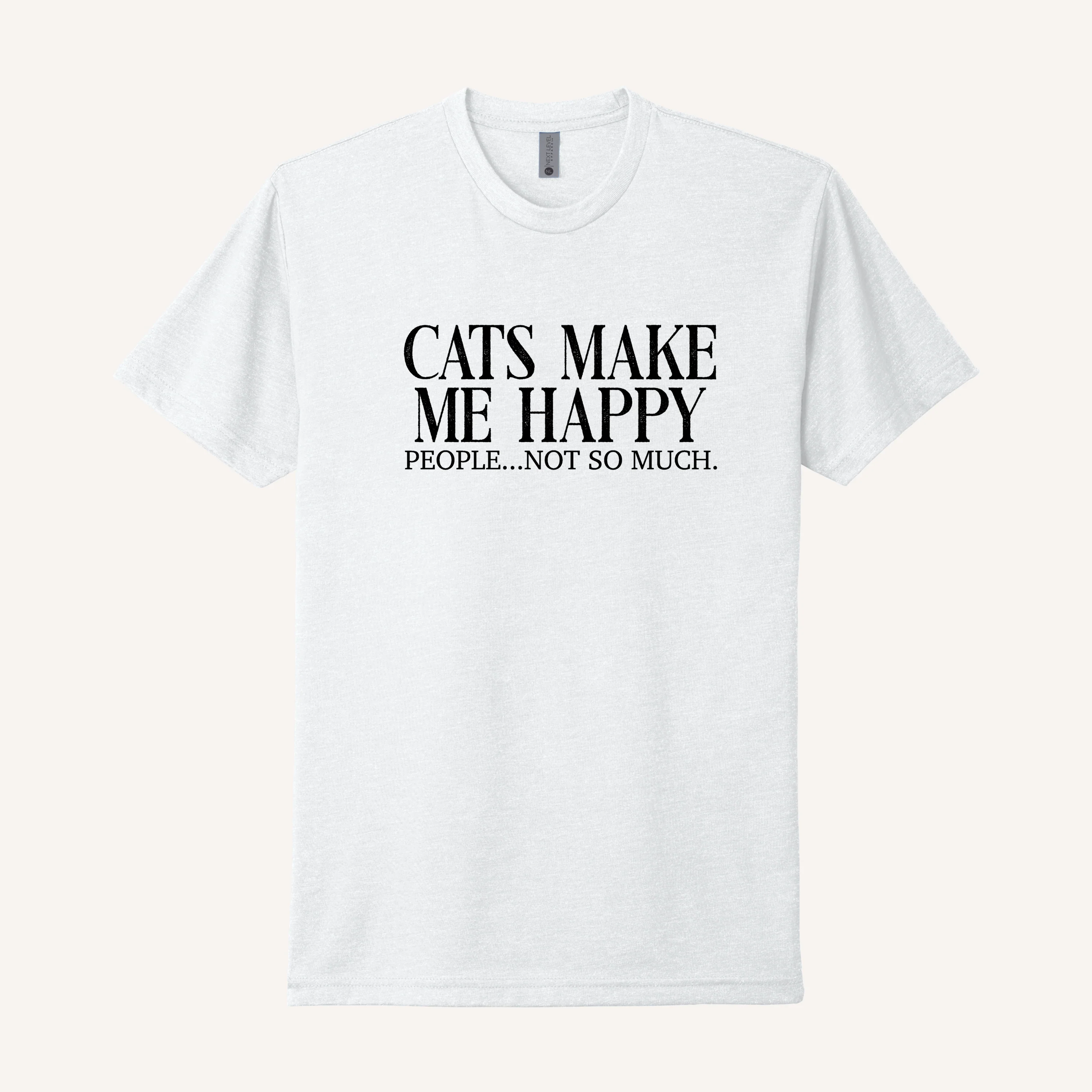 Cats Make Me Happy T-Shirt - Image 4