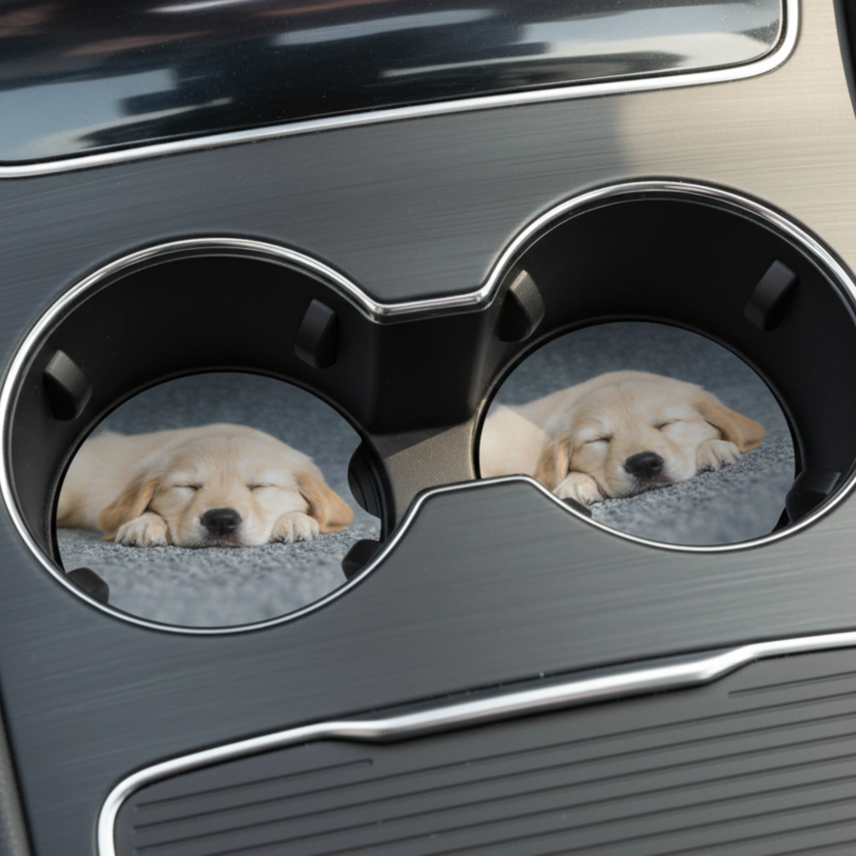 2 Pack Pet Photo Neoprene Car Coasters - Image 3
