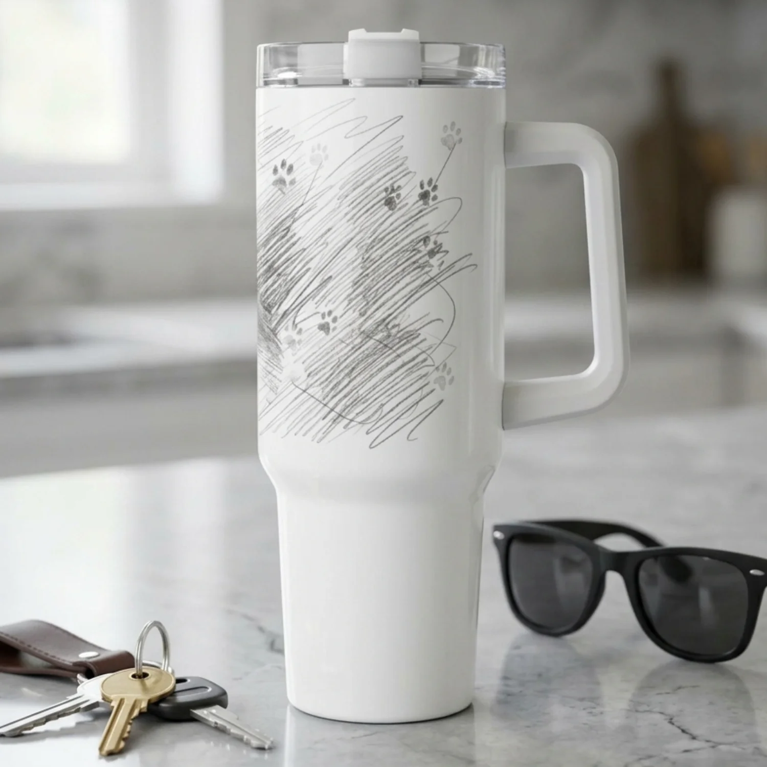 Personalized Sketch with Heart Tumbler