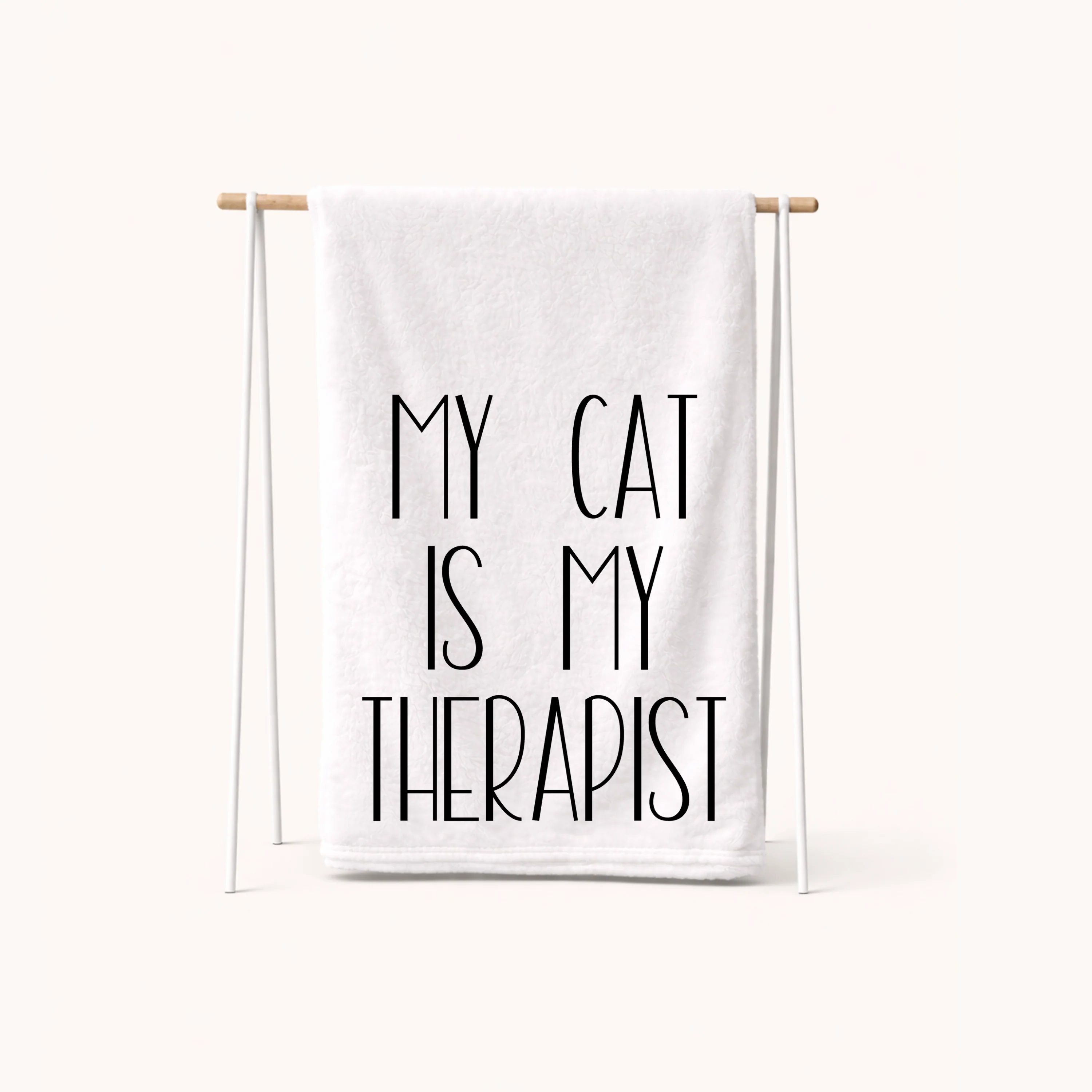 My Cat is My Therapist Tote Bag, Pillow Cover or Blanket – Pet Lover Gift - Image 2