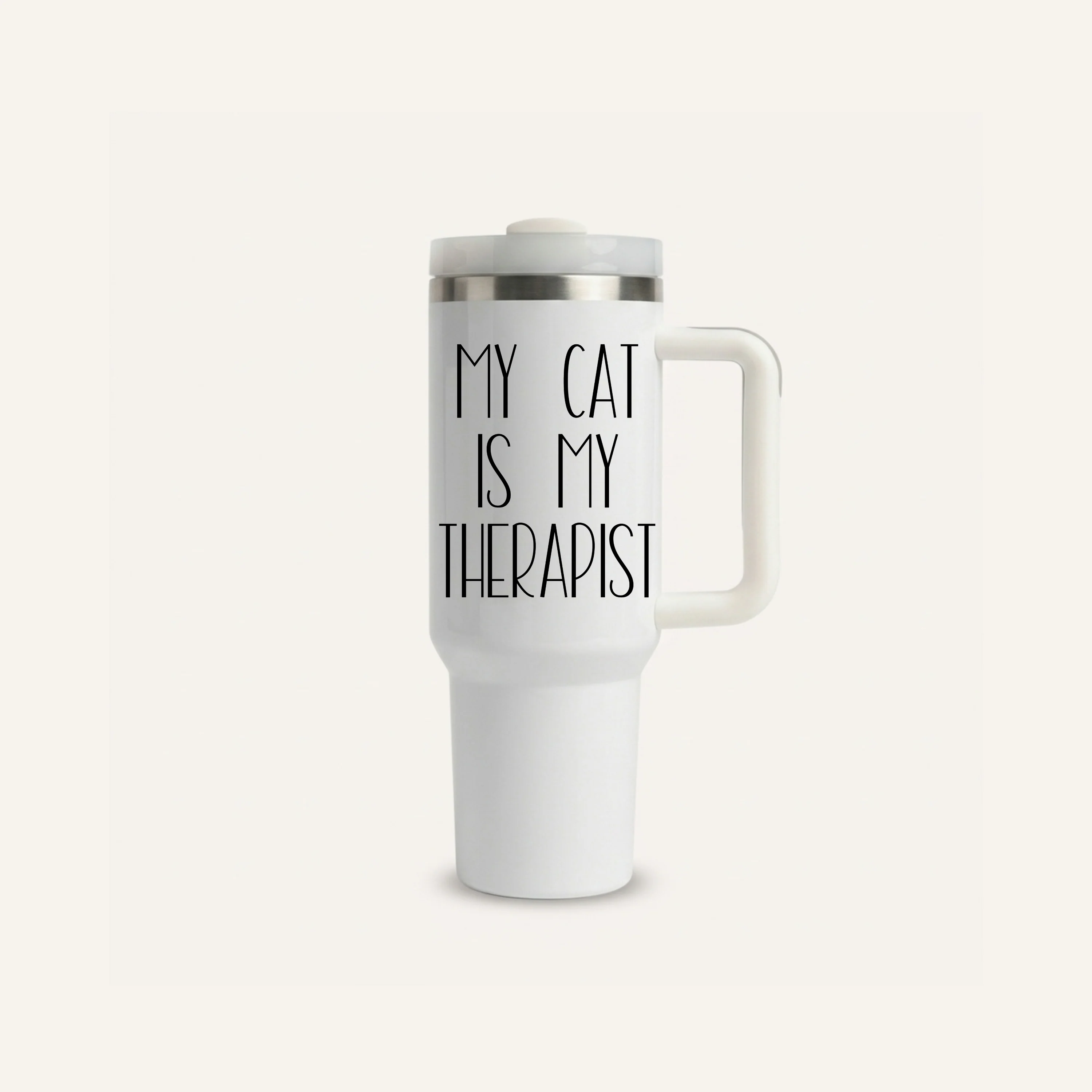 My Cat is My Therapist Tumbler or Coffee Mug – Pet Lover Gift - Image 3