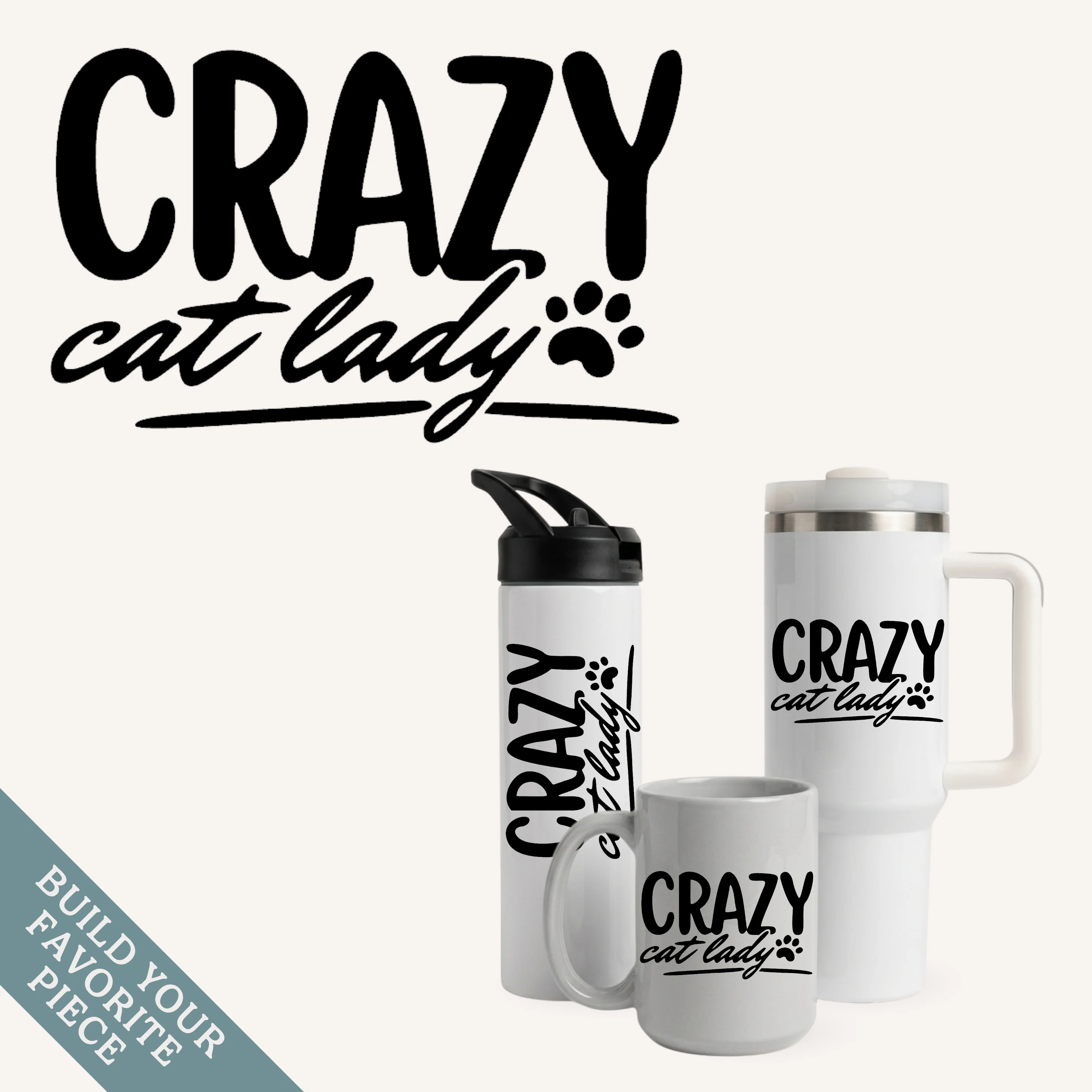 Crazy Cat Lady Tumbler or Coffee Mug – Pet Lover Gift